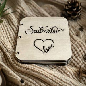 Books Wood Book Gift for Soulmate Anniversary Gift Valentine's Day Gift